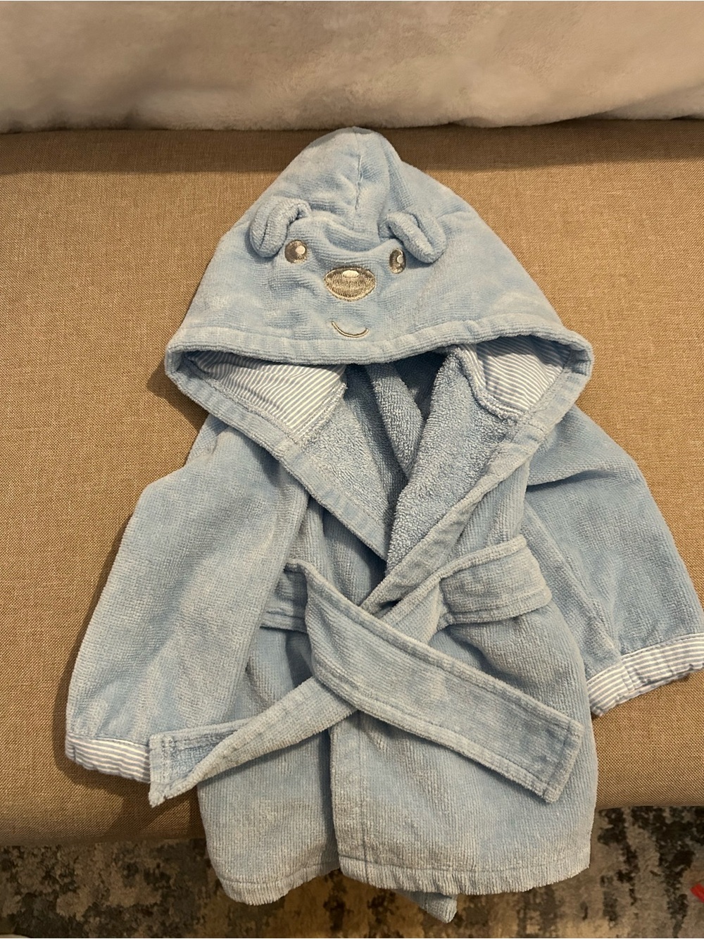 Baby Essentials Light Blue Hooded Infant Bathrobe